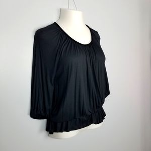 Soft Joie Black Peasant Top Small
